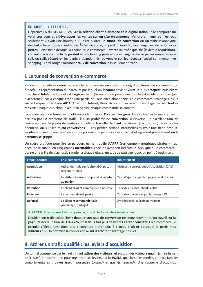 Une page du cours