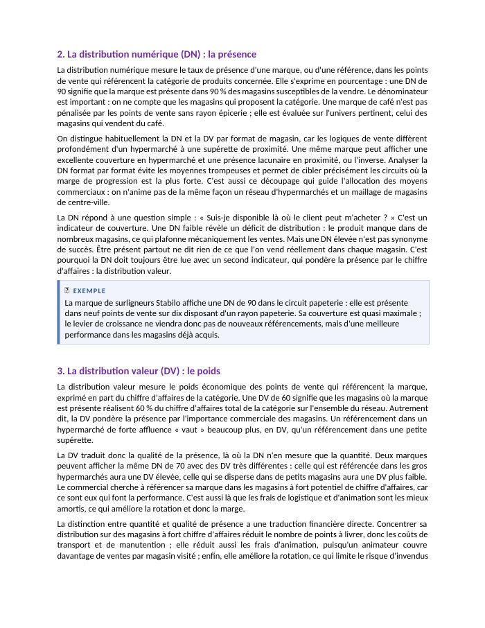 Une page du cours