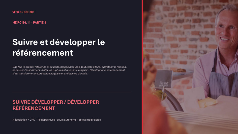 Première diapositive de la fiche NDRC E6.11