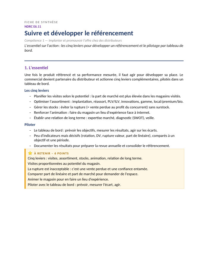 Première page de la synthèse