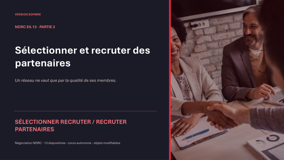 Première diapositive de la fiche NDRC E6.13