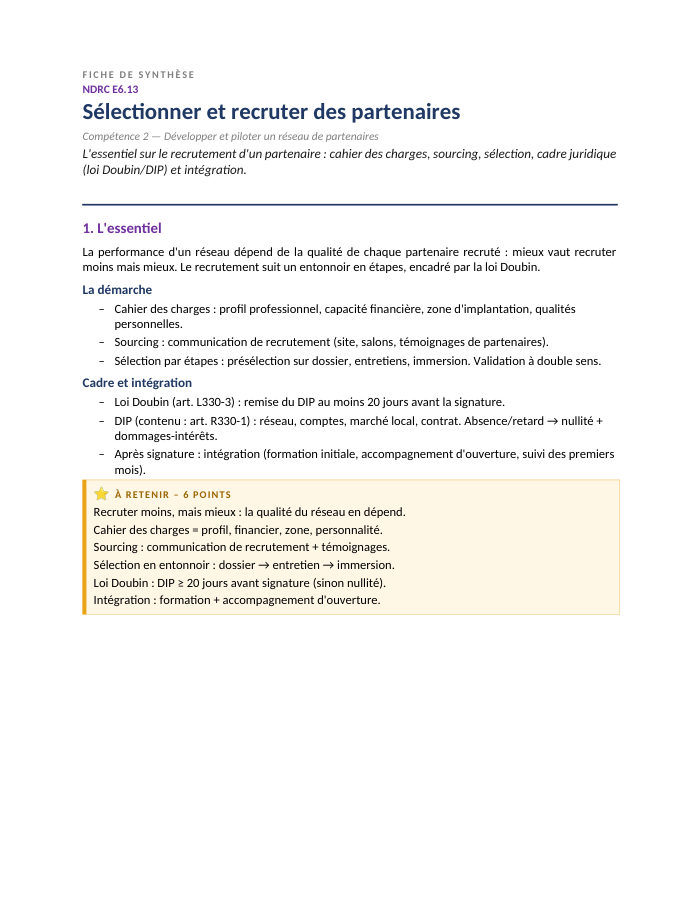 Première page de la synthèse