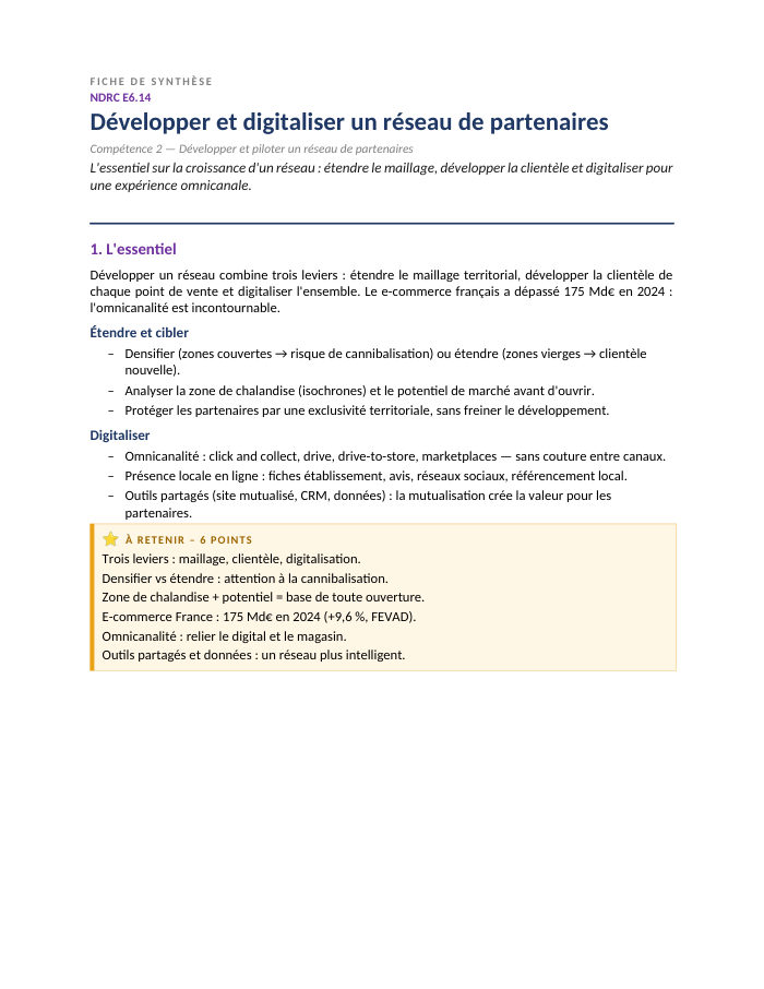 Première page de la synthèse