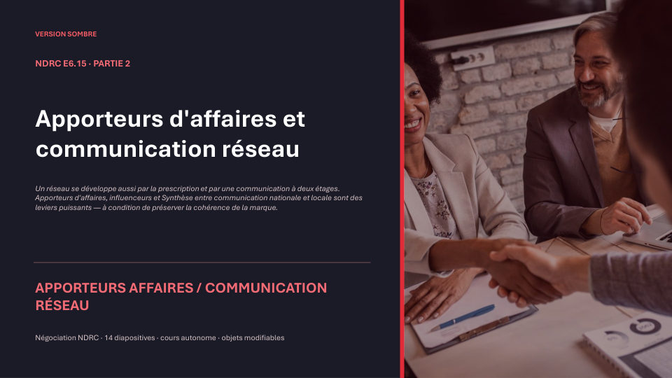 Première diapositive de la fiche NDRC E6.15