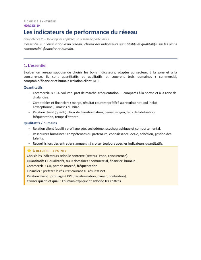 Première page de la synthèse