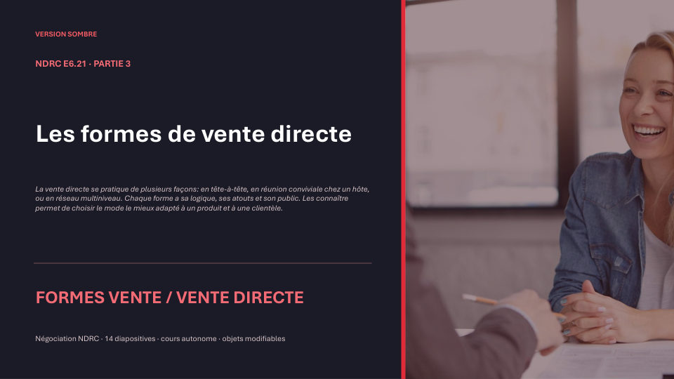 Première diapositive de la fiche NDRC E6.21