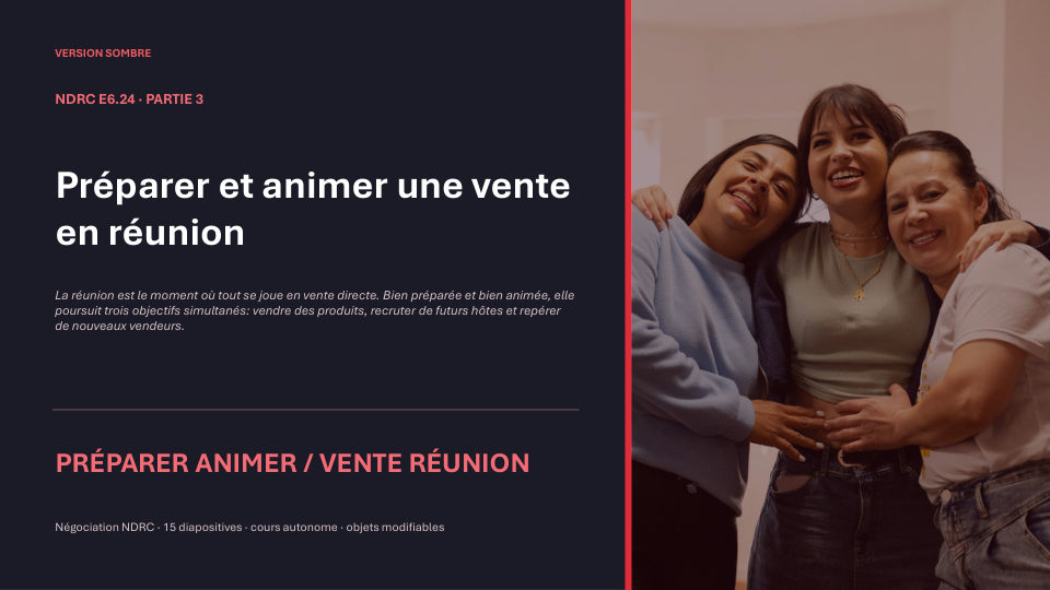 Première diapositive de la fiche NDRC E6.24