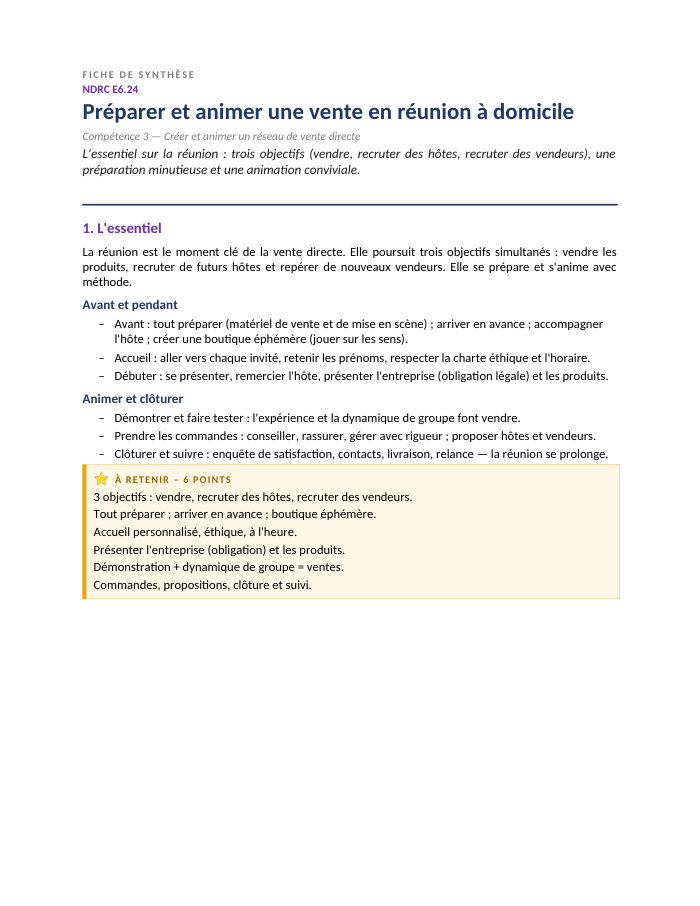 Première page de la synthèse