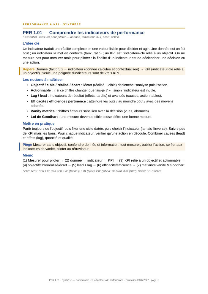 Première page de la synthèse