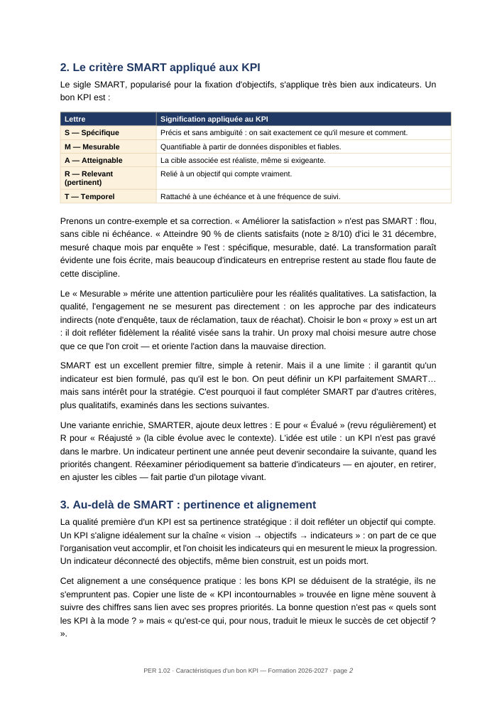 Une page du cours PER 1.02