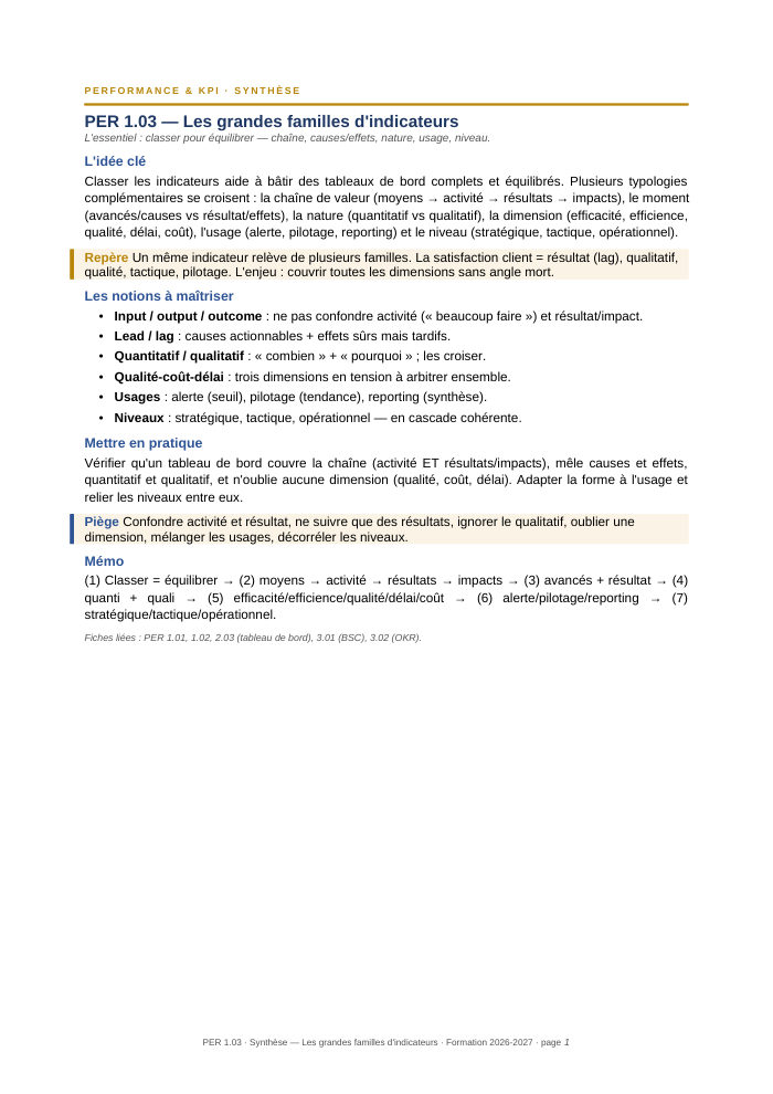 Première page de la synthèse