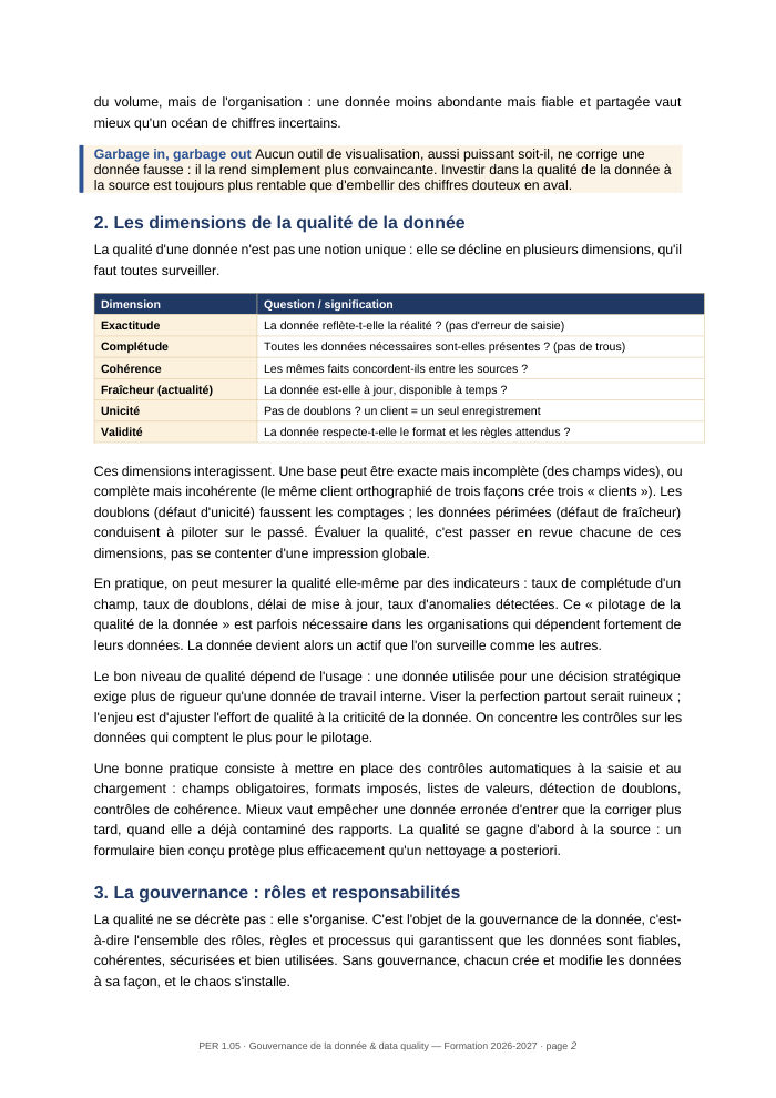 Une page du cours PER 1.05