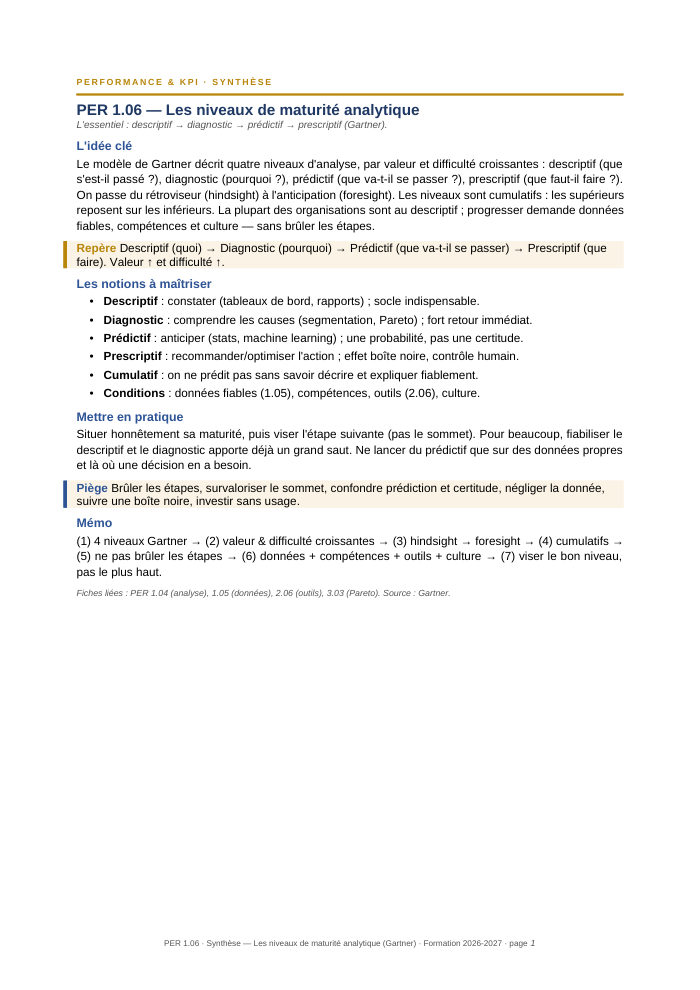 Première page de la synthèse
