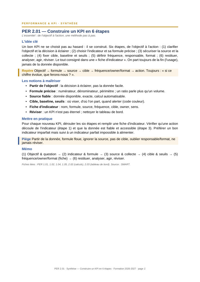 Première page de la synthèse