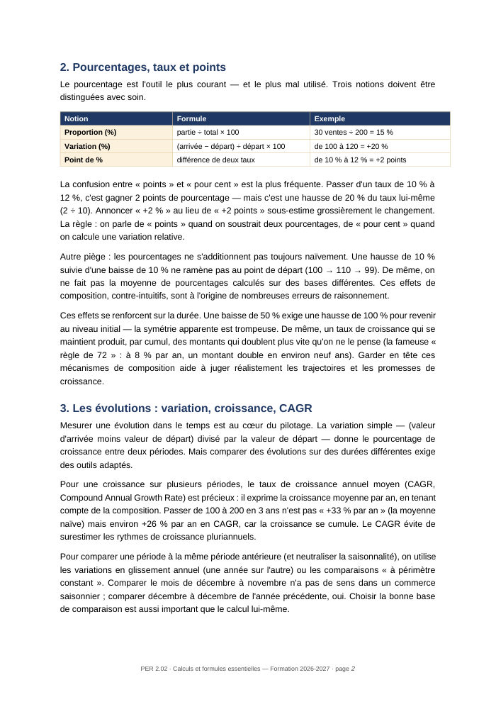 Une page du cours PER 2.02