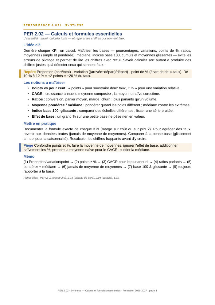Première page de la synthèse