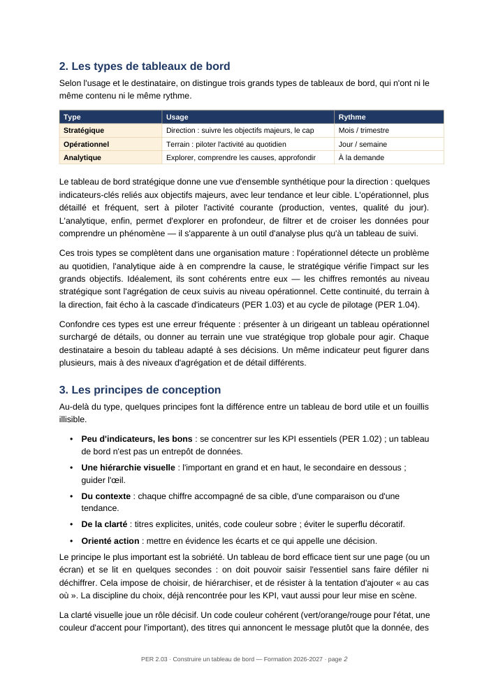 Une page du cours PER 2.03