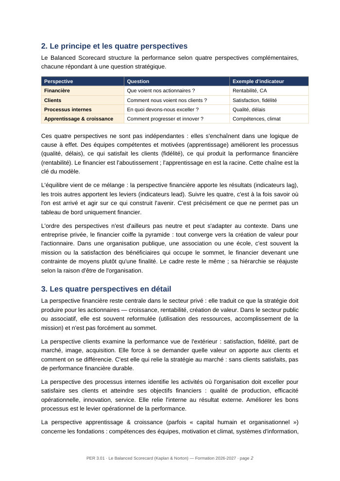 Une page du cours PER 3.01