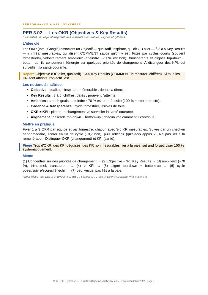 Première page de la synthèse