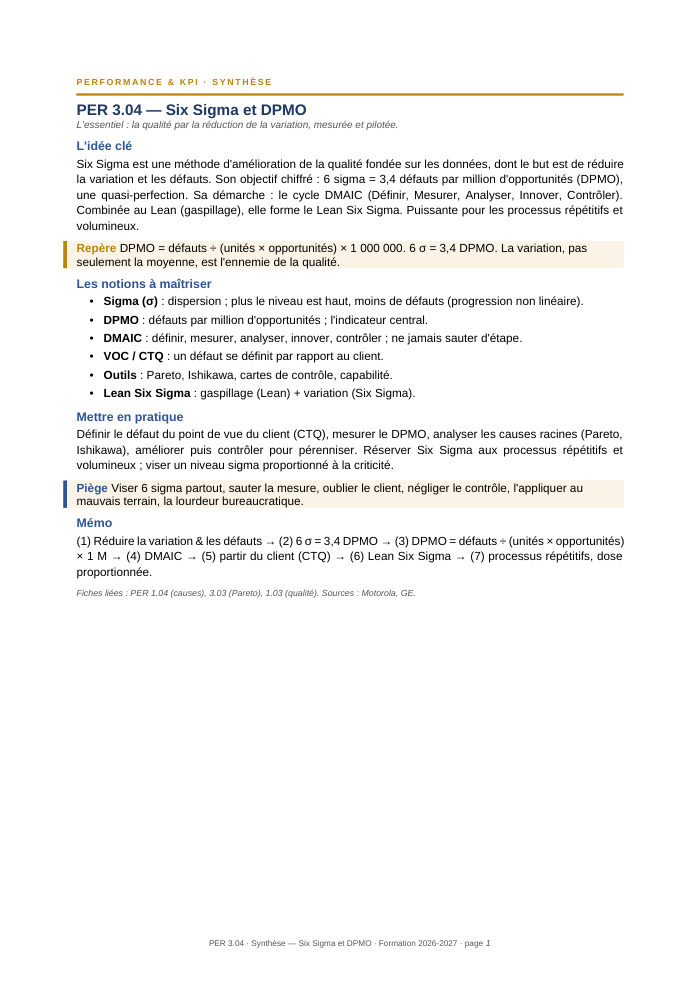 Première page de la synthèse