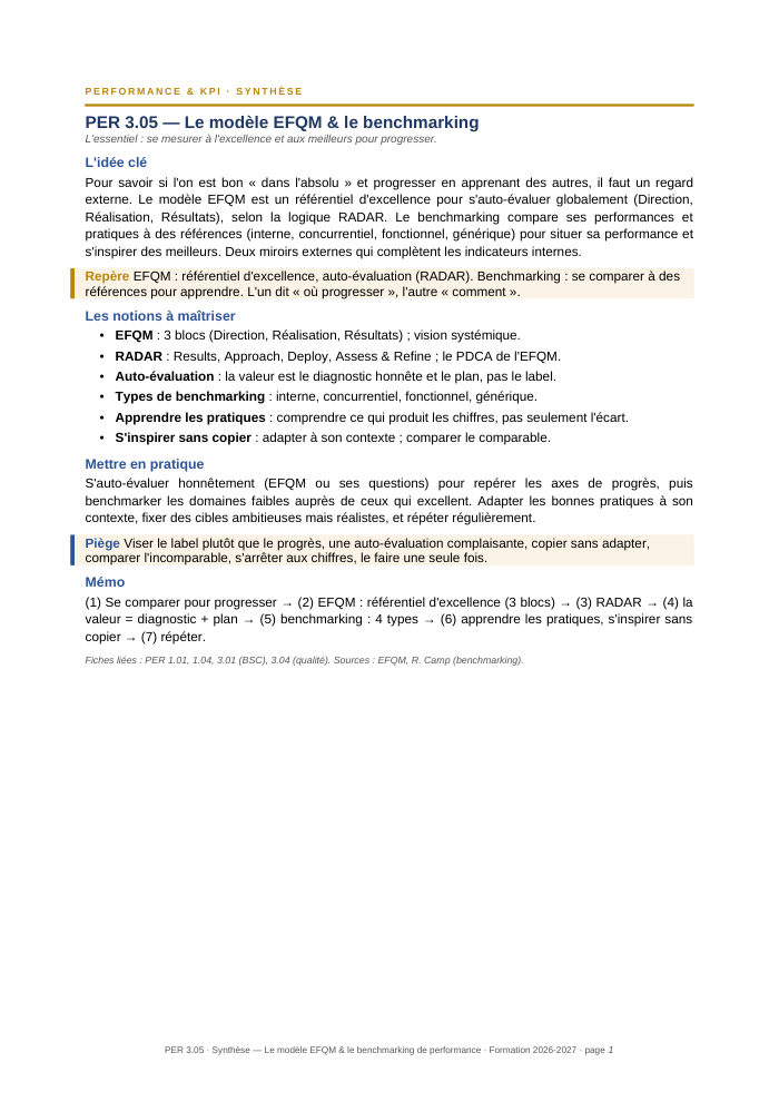 Première page de la synthèse