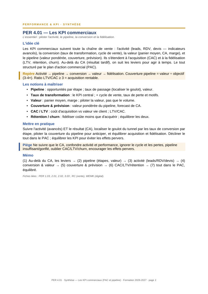 Première page de la synthèse