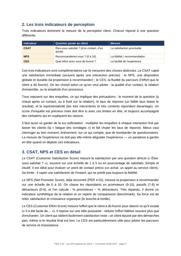 Une page du cours PER 4.03
