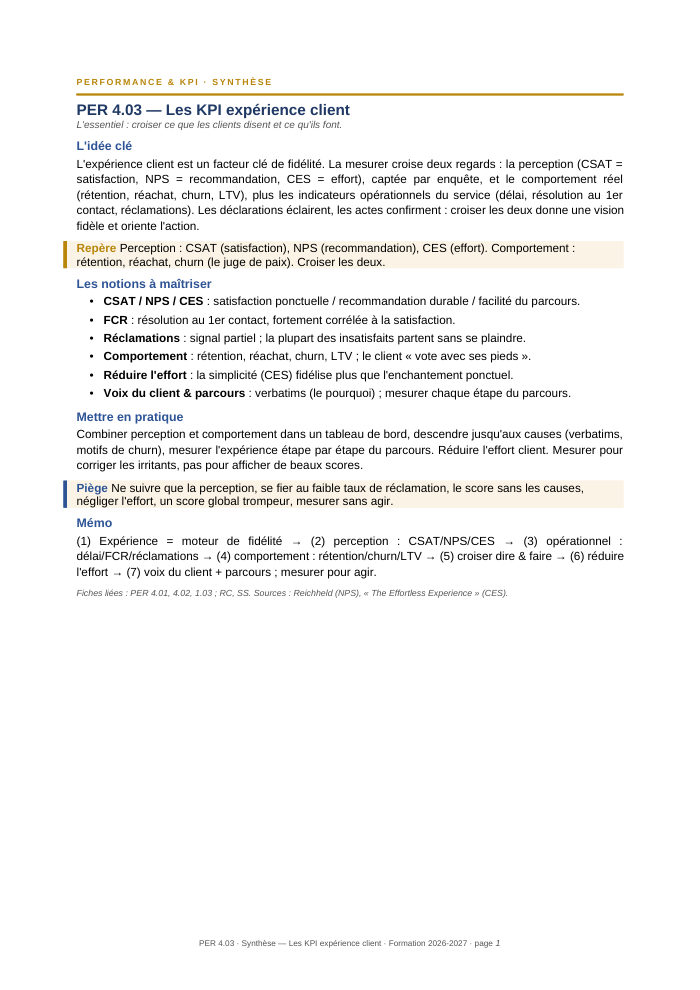 Première page de la synthèse