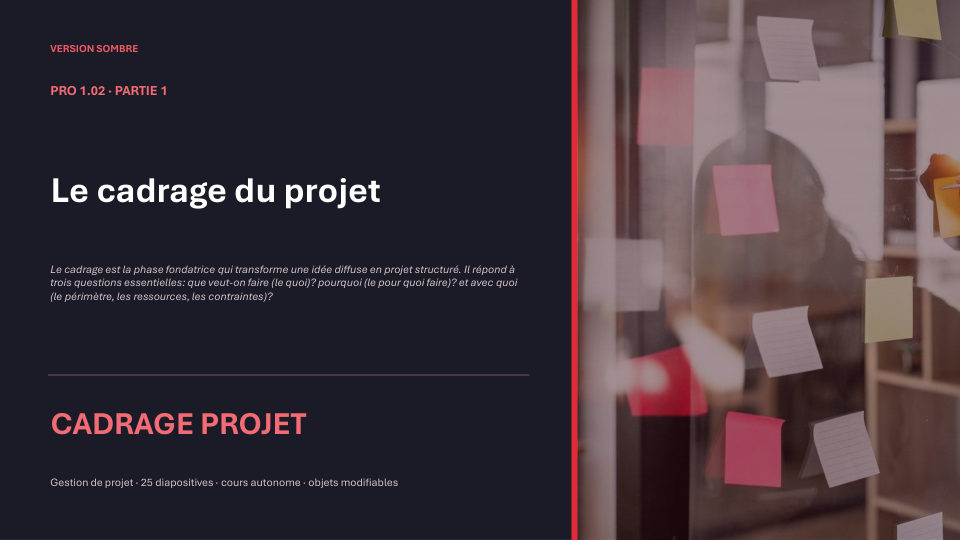 Première diapositive de la fiche PRO 1.02
