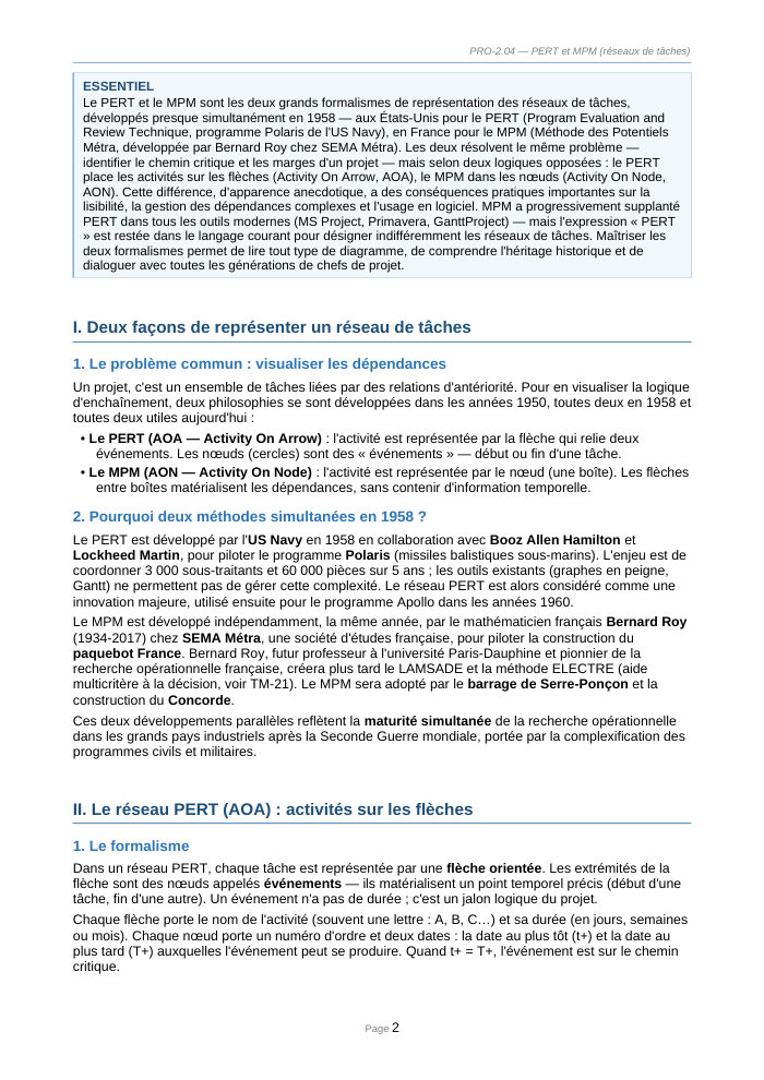 Une page du cours