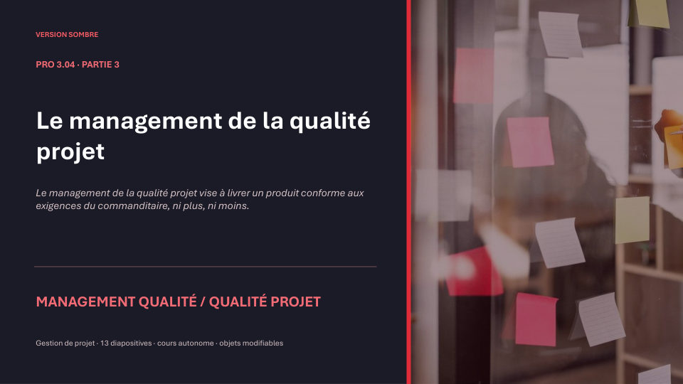 Première diapositive de la fiche PRO 3.04
