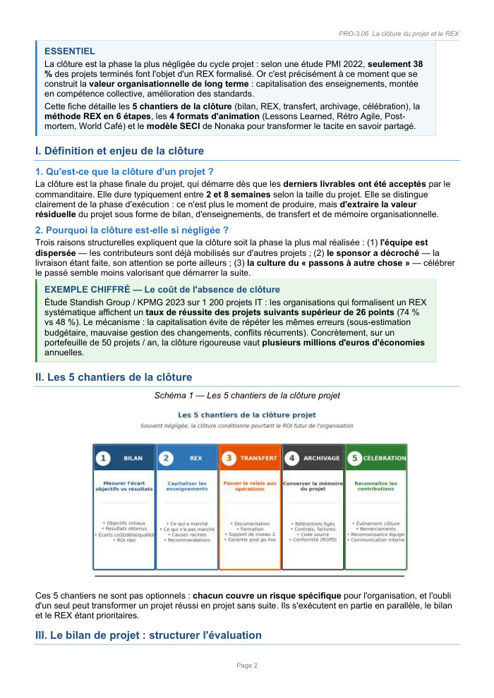 Une page du cours PRO 3.06