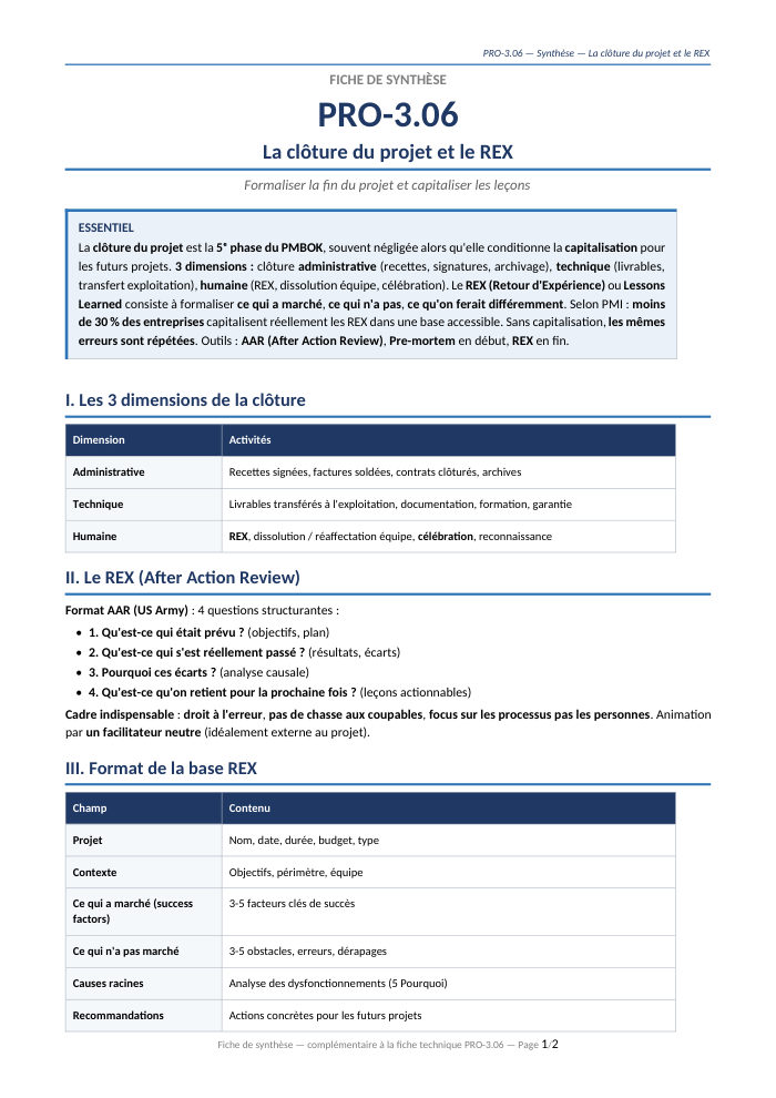 Première page de la synthèse
