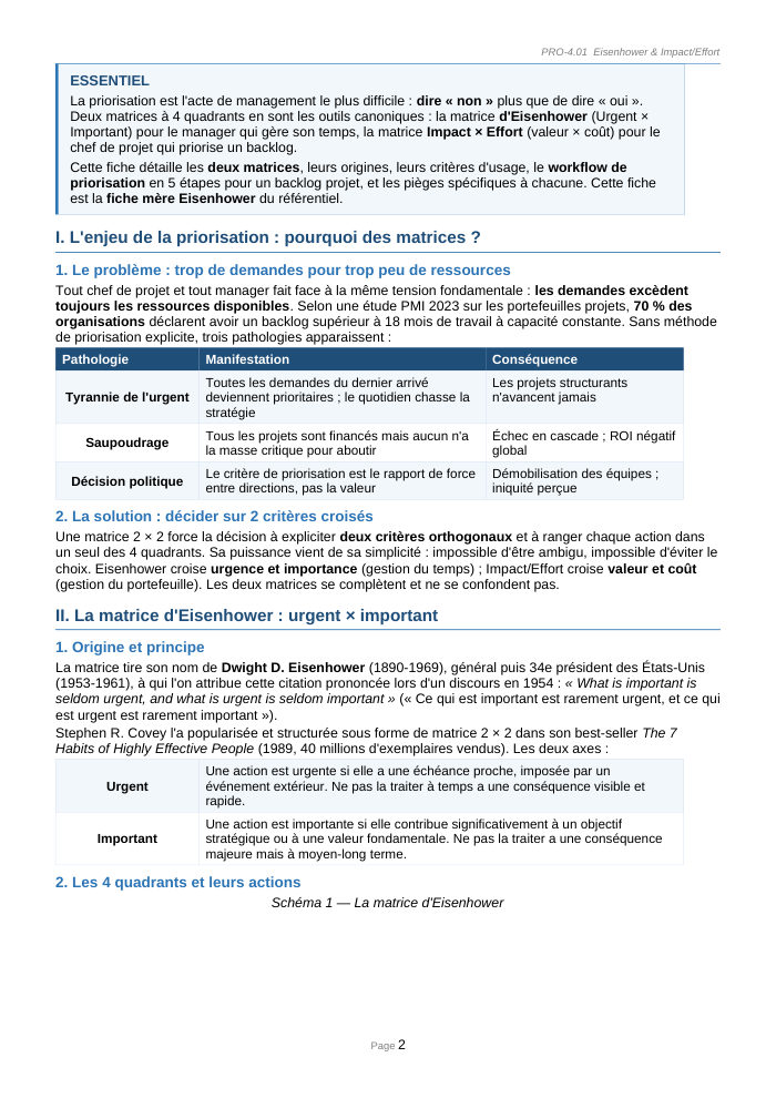 Une page du cours PRO 4.01