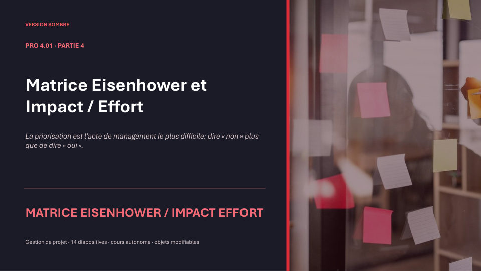 Première diapositive de la fiche PRO 4.01