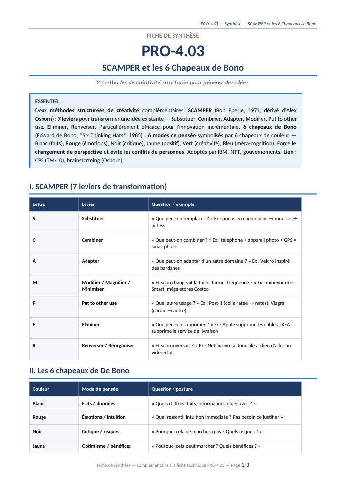 Première page de la synthèse