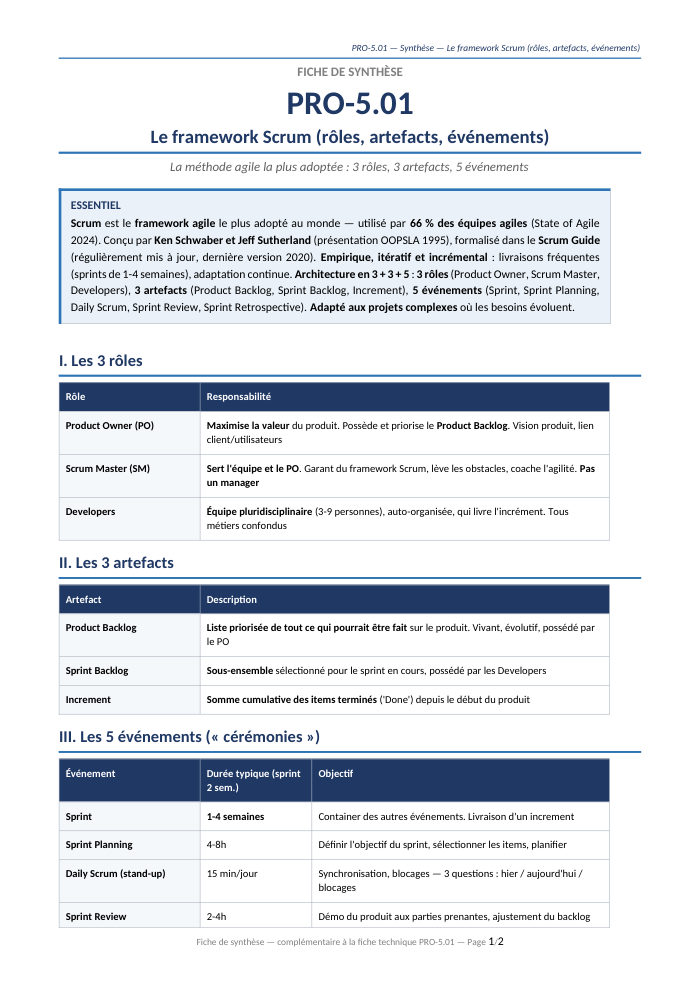 Première page de la synthèse