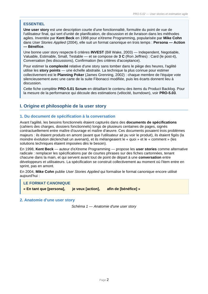 Une page du cours PRO 5.02