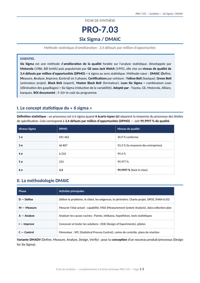 Première page de la synthèse