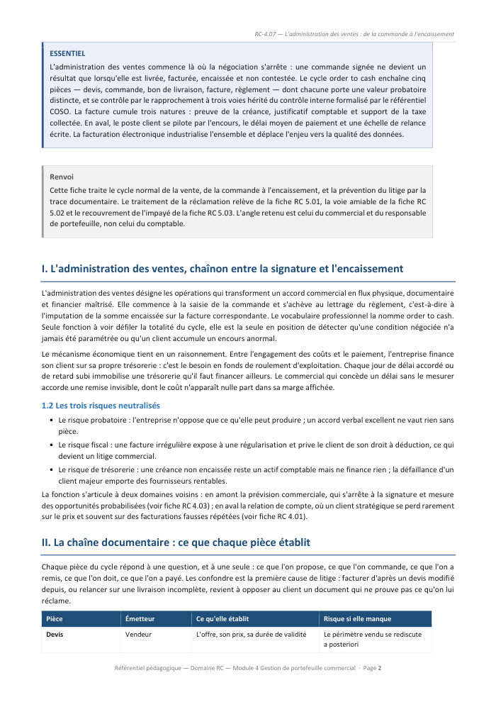 Une page du cours RC 4.07