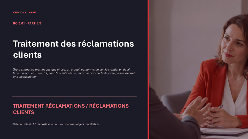 Première diapositive de la fiche RC 5.01