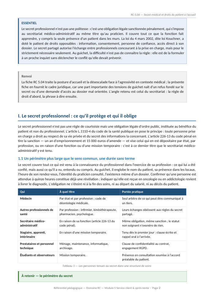 Une page du cours