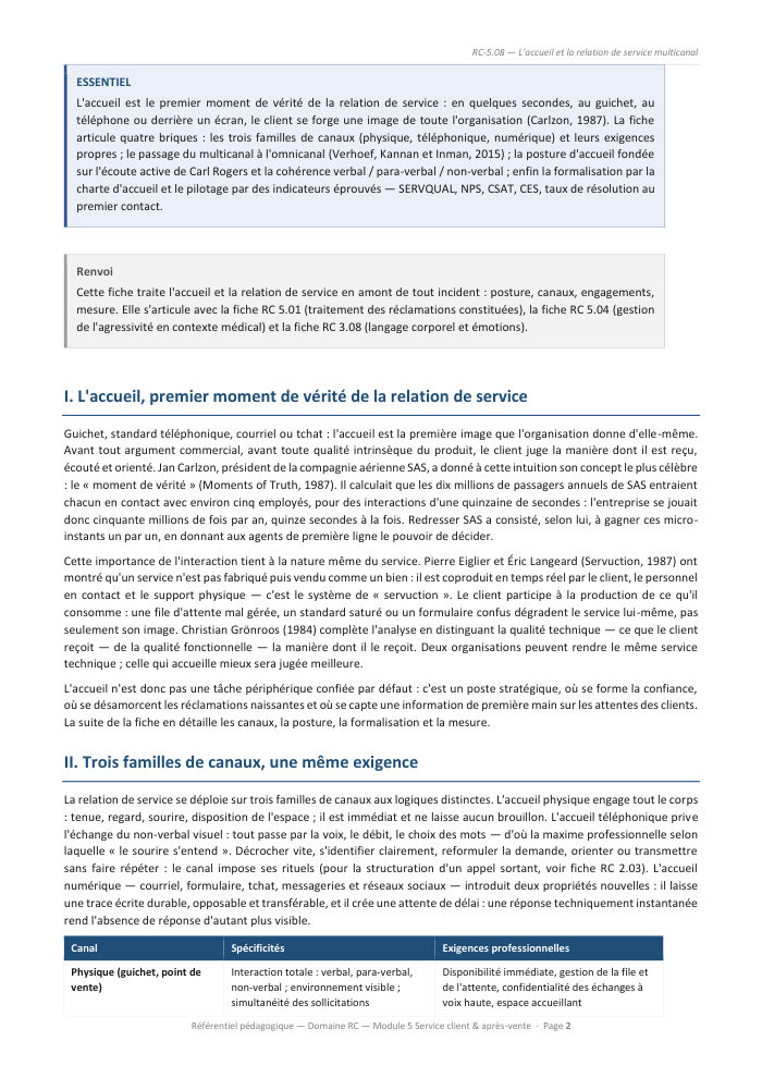 Une page du cours