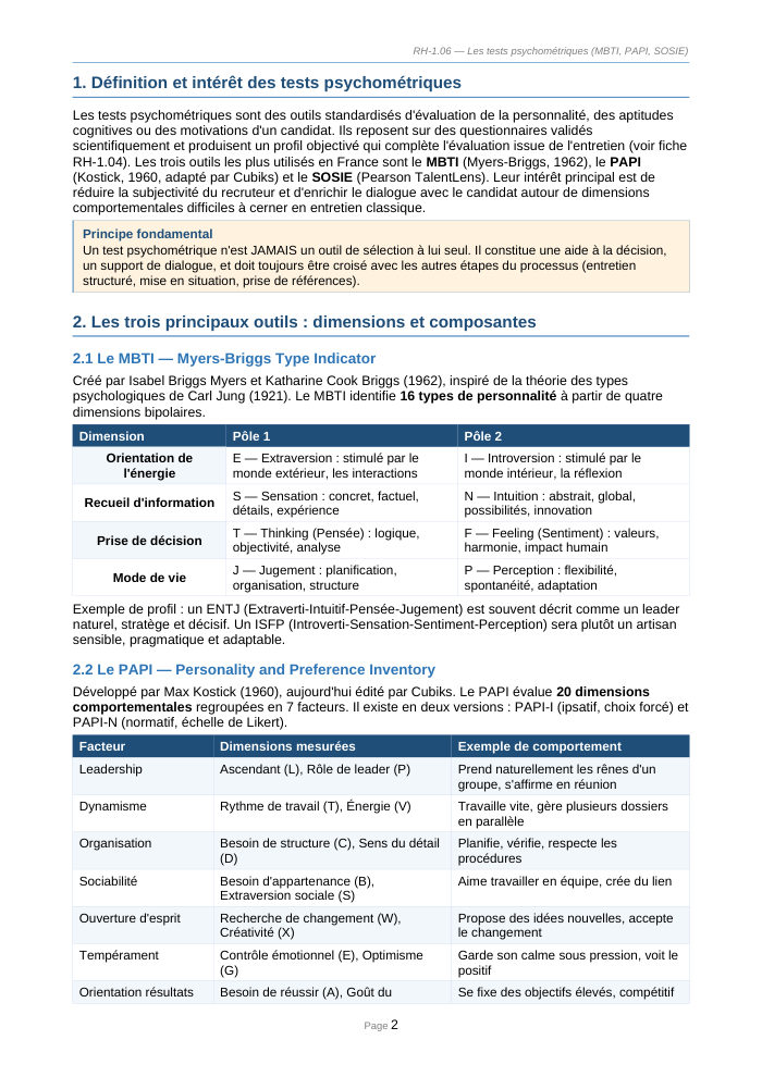 Une page du cours