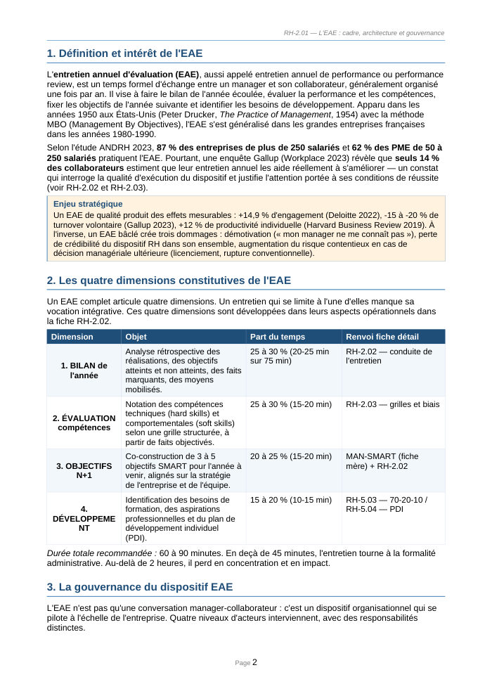 Une page du cours RH 2.01