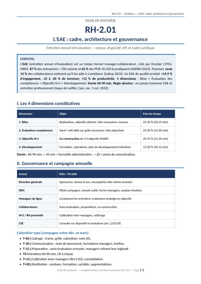 Première page de la synthèse
