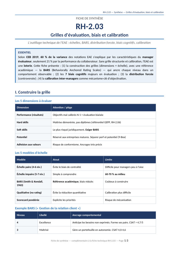 Première page de la synthèse