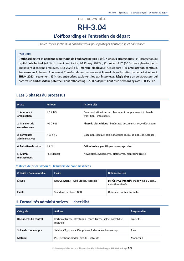 Première page de la synthèse