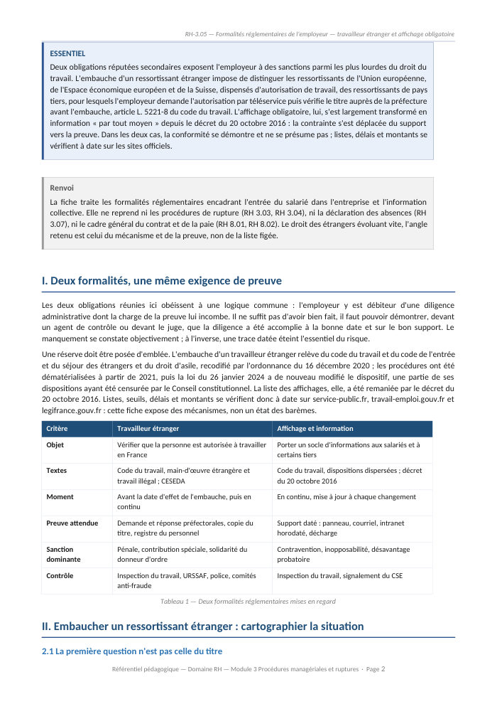 Une page du cours RH 3.05