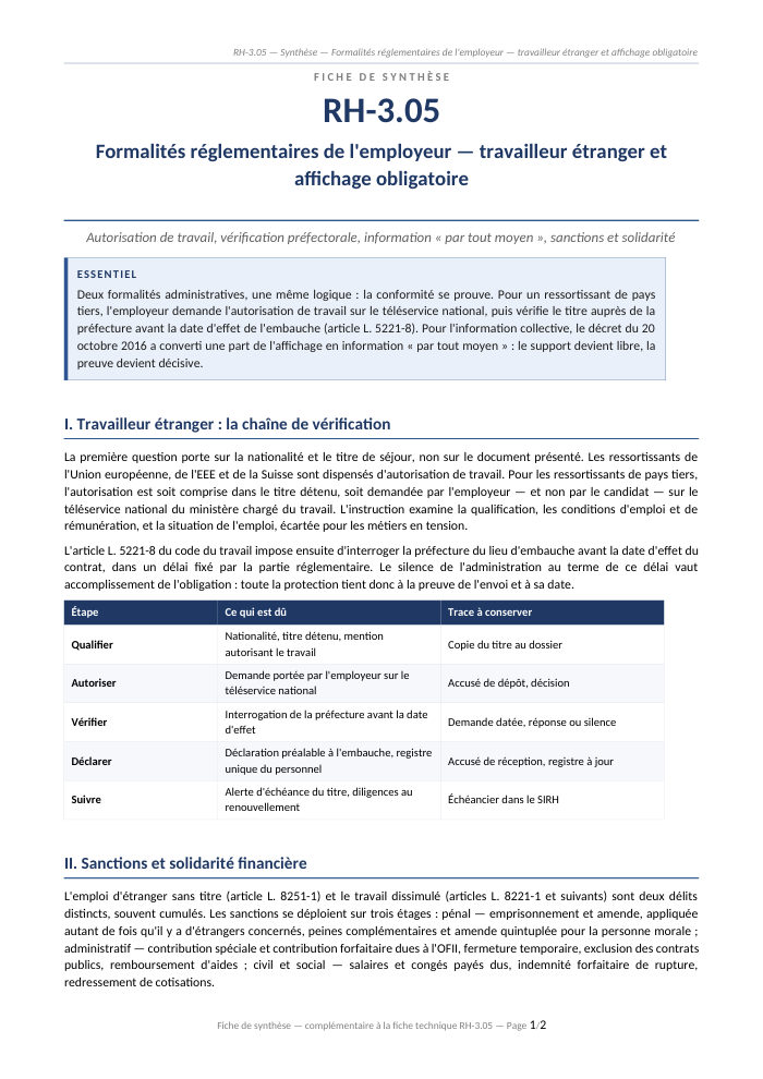 Première page de la synthèse